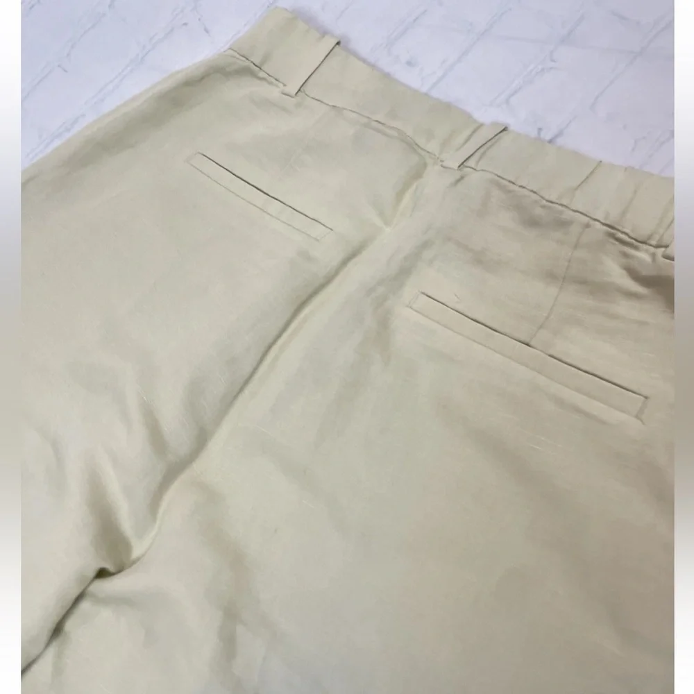 H&M Women’s Pale Green Linen Blend‎ Ankle Length Pleated Dress Pants Size 10 NEW